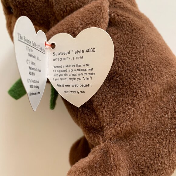 TY Beanie Babies "Seaweed" - 1996 Original Retired with Tags - Style 4080 - Picture 9 of 15